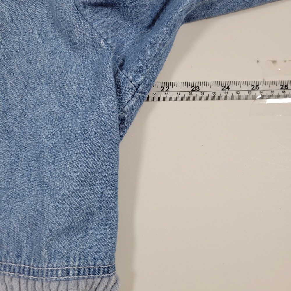 Vintage B.X.B Denim Jacket Women L Blue  Corduroy Mixed Media Michigan Buttons - Picture 4 of 9